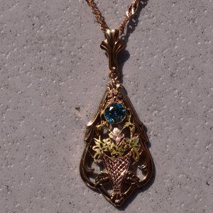 Esemco Signed Retro Zircon Necklace